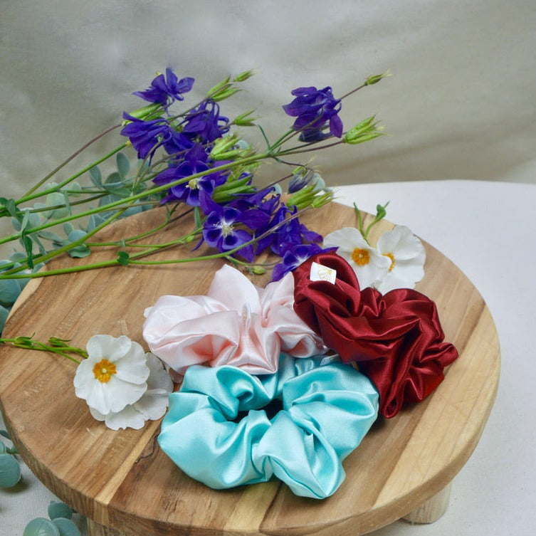 Lot 3 Scrunchies en satin