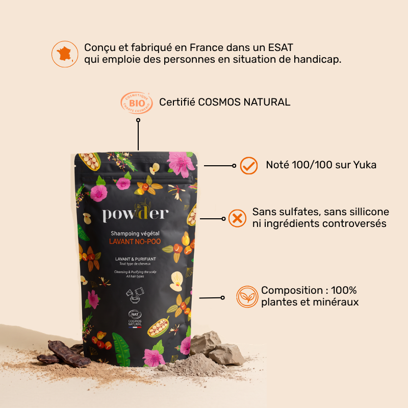 Shampoing végétal "No-poo"  -  Shampoing sec